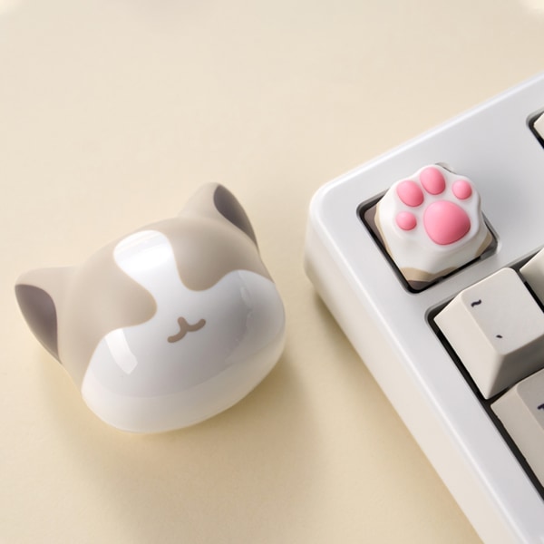 3D Cat Paw Keycaps MX Struktur Keycaps ABS+Silicon OEM Profilnycklar Caps Anpassningsbara Personliga Cat Paw Keycaps null - Ocelot