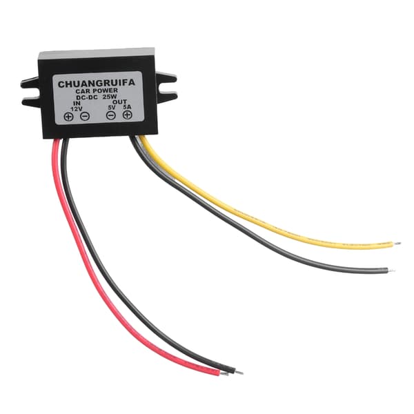 12V til 5V Omformere Nedtrappingsmodul Strømadapter 5V 5A 25W Utgangskontakter
