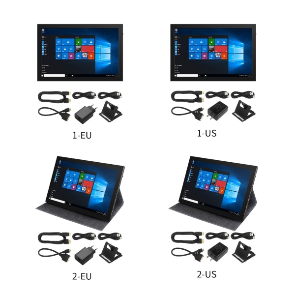 10,1 tums IPS LCD-skärm Pekskärm Valfritt läderfäste för Raspberry Pi 4B/3B+ naturtrogna färger 1280X800 US Plug - Without holster