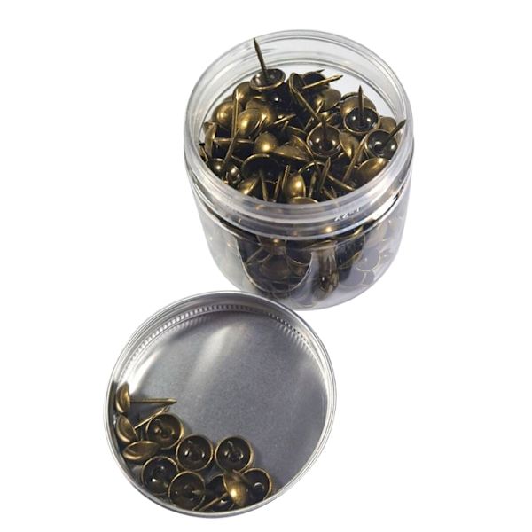 Förpackning med 500 st Förnicklade Platt Huvud Knappnålar Heminredning Kontorsmaterial Rundade Push Pins Tumstift Ritstift