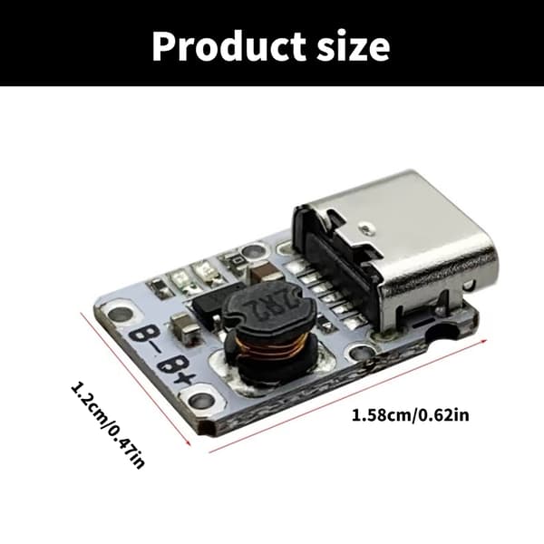 5V 2A Typ C USB Laddnings- och Urladdningskort Dubbelriktat för 18650 Batteri