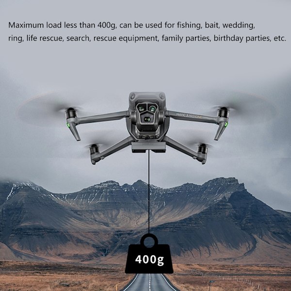 Bärbar leveransenhet Lättviktstransportkastare ABS Airdrop-system för Mavic3 Perfekt för olika tillfällen