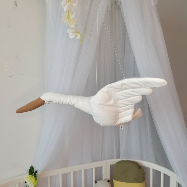 Söt Swan Vägghängen 3D Djurleksak Barnrumsprydnad barnkammare