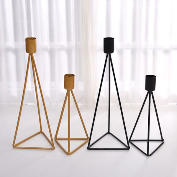 2 delar järnljusstakar för hembröllop Geometrisk ljusstakehållare för hemmafest Bar Café Hotell middagsbord Gold S