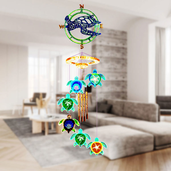 1 set för Turtle Wind Chime Hänge Drop Lim Form Diy för Turtle Wind Chime Vardagsrum Vägghänge Dekoration Silikon