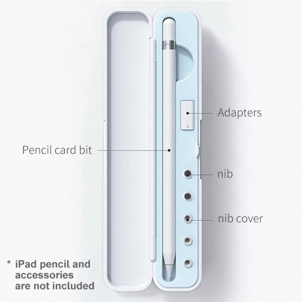 Bärbar pennhållare Pencilförvaringslåda ABS Matt Travel Hard för case för Apple Pencil 1&2 Gen för Touch Tablet-tillbehör Dark night green 8