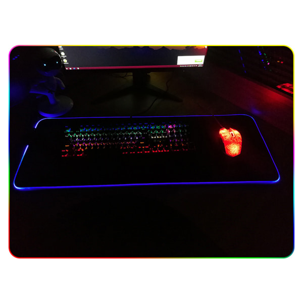 Datormusmatta Bakgrundsbelysning Cover Bord Mause Gaming Musmatta RGB Matta Gaming Desktop Maus Mat