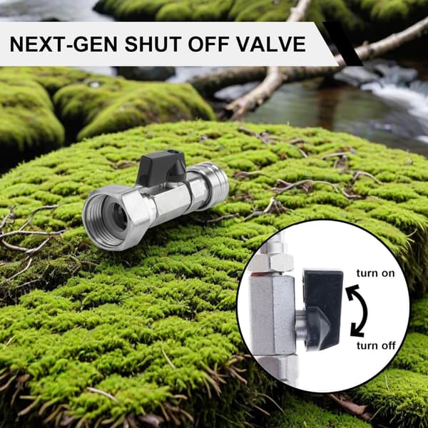 Instants Water Control Rustfrit Stål Adapter Forvandler 3/8 Tommer GHT Slange