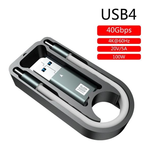 USB 4.0 Gen3 Datakabel PD 100W 5A Snabbladdning USB C till Typ C-kabel ThunderRate 4 4K@60Hz-kabel USB Typ C 40Gbps
