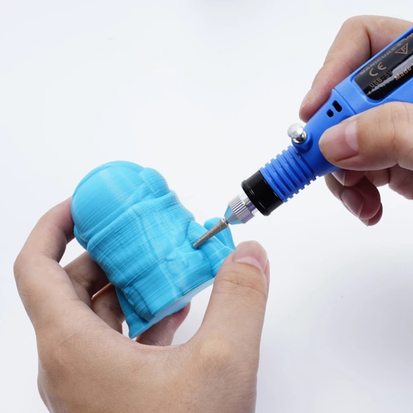 Gör-det-själv handgjorda modellmaterial Mini Elektrisk slipmaskin Modell Rengöringsborr 3D-utskrift Modell Slipverktyg Blue