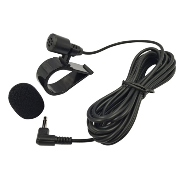 Uppgraderad 3,5 mm extern mikrofon med 3 m monteringskabelmikrofon för bil- och fordonshuvudenhet Blå tand aktiverad - Stereo