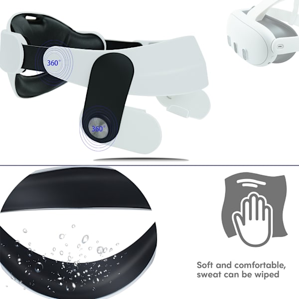 Justerbar huvudrem för 3 headset Dekompressionshuvudbandsremmar Byte av bekväma huvudband Njut av spel
