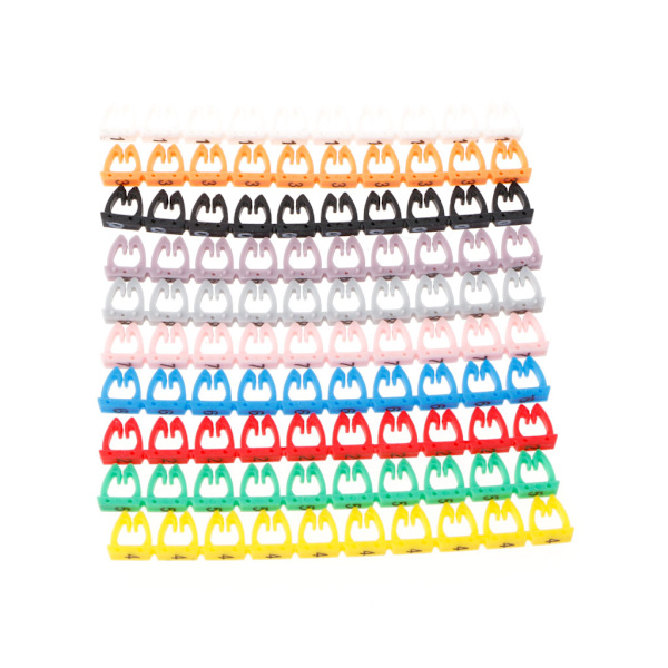 100 stk./lot Etikettmerke for RJ45 RJ11 RJ12 Farge Numerisk Nettverkskabel Skille Nummermerker