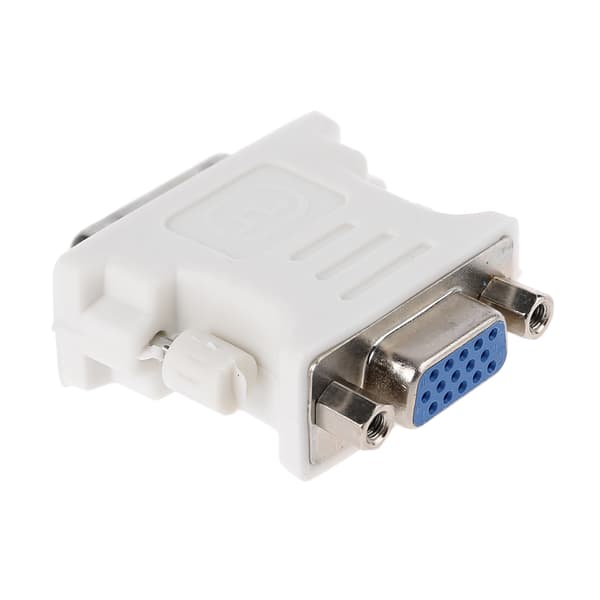 Mini dataskjermkonverterer hvit DVI D til VGA hunnadapter holdbar