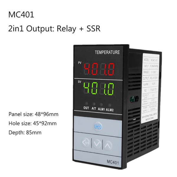 Digital PID temperaturkontroller termostatregulator Pt100 MC401 85-265VAC