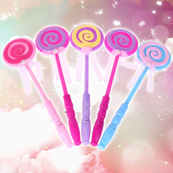 LED Lollipop Fairy Princess Wand Flash Light Glow Stick Party Supplies Lamp Leksaker