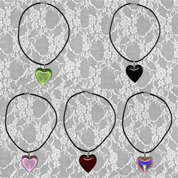 Mode Punk Halsband Stora Färgglada Love-Heart hänge Halsband för kvinnor Hip-Hop Rep Kedja Party Smycken Ornament Green
