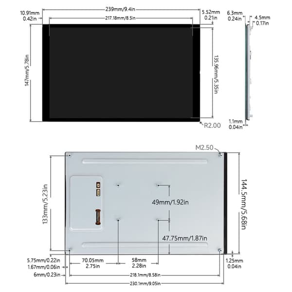 10,1 tommer LCD-skærm 800x1280 til ESP32P4 med fleksibel visningsmulighed