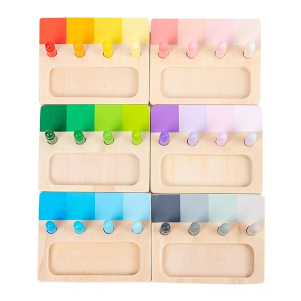 Färgsortering Matchande leksak Träskiva Montessorileksak för 3+ år Barn Finmotorik för förskoleinlärning