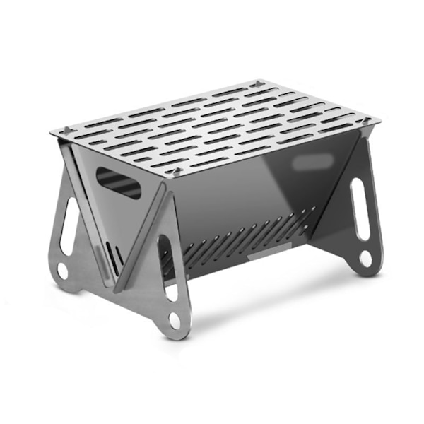 Hiiligrilli BBQ Ruostumattomasta teräksestä valmistettu kokoontaitettava grilli Retkigrilli BBQ-uuni ruoanlaittoon Piknikille Matkalle