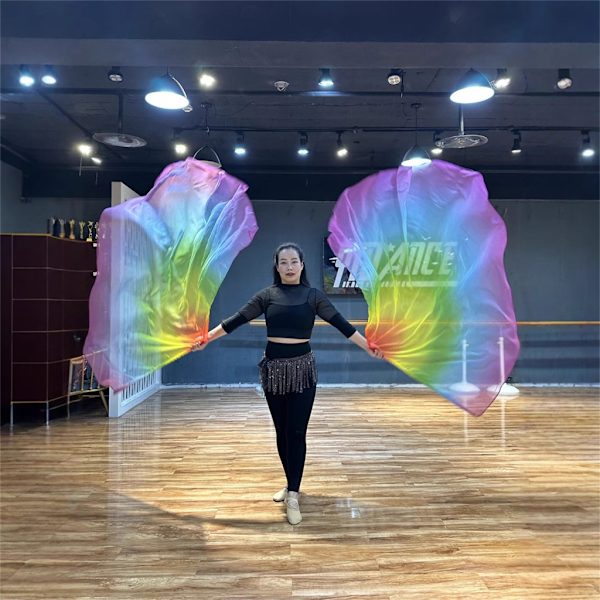 Chiffon Gradient Regnbue Lovsang Dans Tilbedelsesflag til Kvinder og Performere