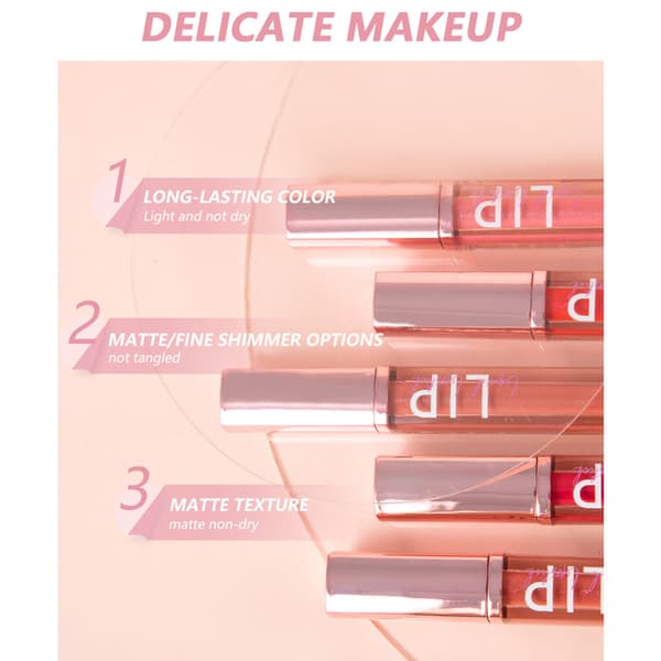 Glitter Flytende Leppestift Langvarig Vanntett Lip Gloss Leppesminke