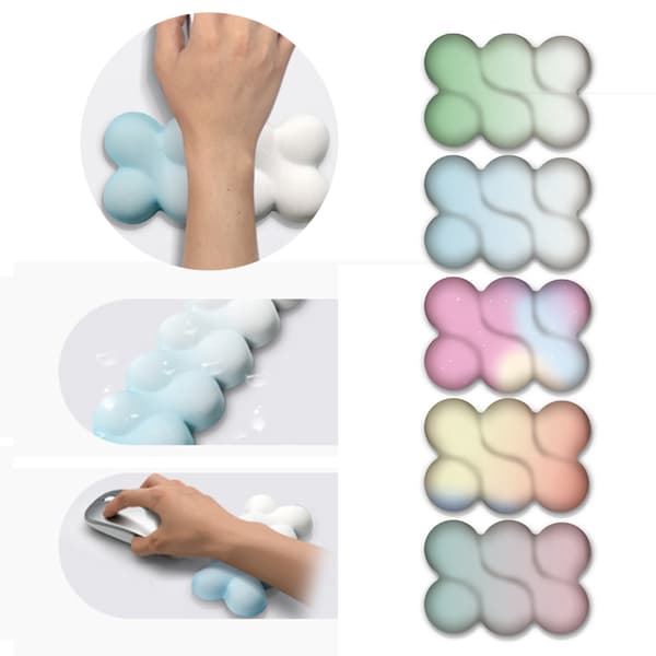 Håndleddsstøtte Minneskum Tastatur Musematte Ergonomisk Skyform Musematte Green white gradient