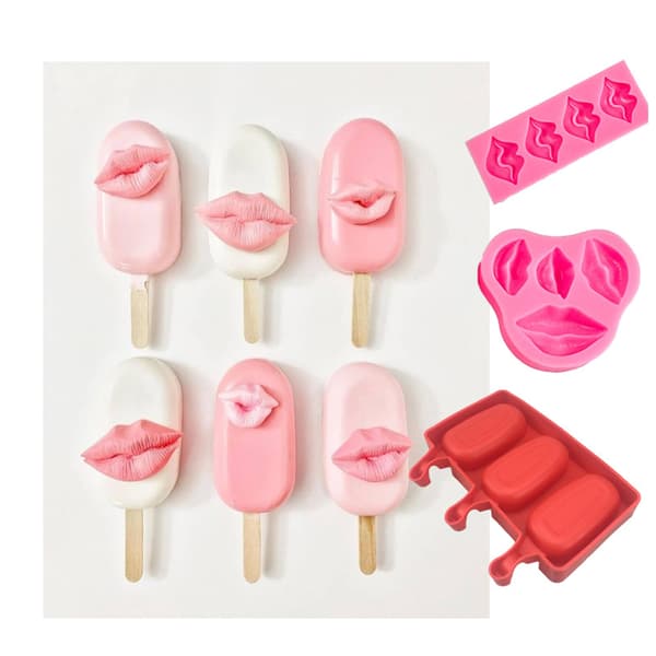 DIY Silikone Isform Ispindeforme Valentinsdag Læber Silikoneforme 4