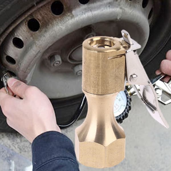 1/4\" Låsbar luftchuck helt i metall Mini luftkompressor däckpumpens ändanslutning