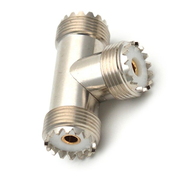 1st SL16 UHF SO239 hona trippel tee typ 3-vägs splitterkontakt S0239 UHF hona till dubbel hona typ T-adapter