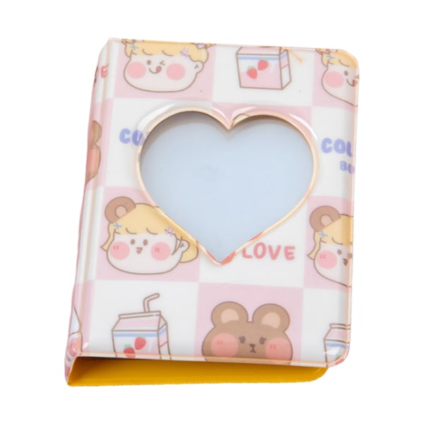 Hollow Heart Shape Mini Fotoalbum med I nsert fickor 3 tum 40 ark foton Happiness