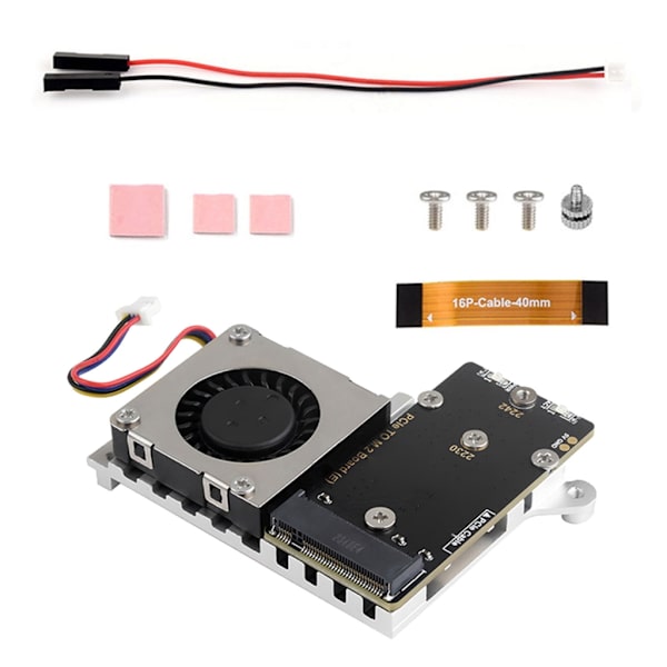 PCIe til M.2 Udvidelseskort med SSD Køleventilator Support til Raspberry Pi 5