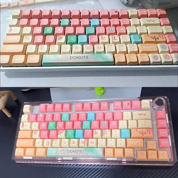 Dejlige Farvetema PBT Keycaps 127 Tastersæt til Tastaturtilpasning