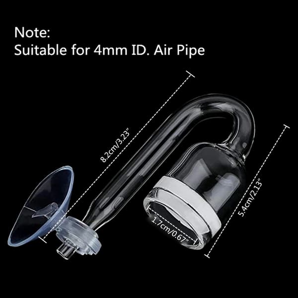 CO2-diffusor 4 stk. til Nano Kit Transparent Glas Øger CO2-mætning Black