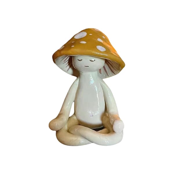 Havepynt Statue Meditation Svampefigurer Indflytningsgave til Terrasse