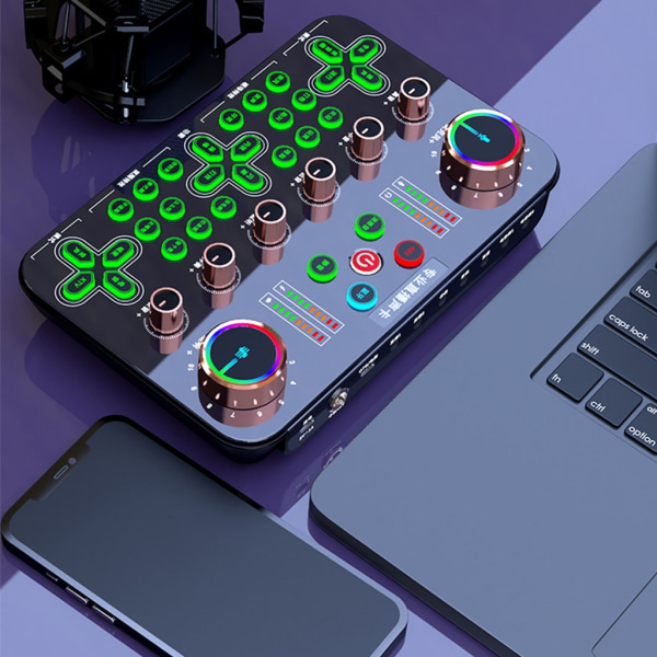 48V Live Ljudkort Mini Sound Mixer Board OTG Förlustfri överföring Ljudkort Professionell ljudmixer Ljudkvalitet