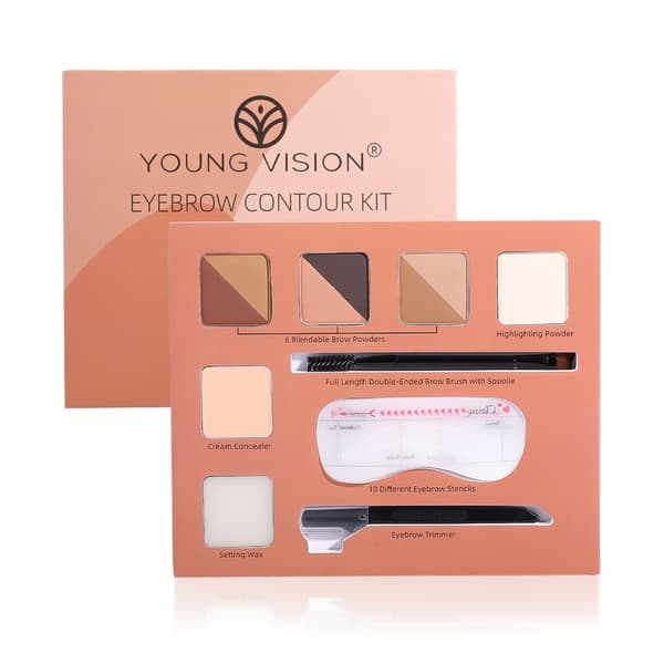 Øjenbrynssæt Bryn Makeup Sæt Langtidsholdbart Bryn Puder, Øjenbrynsskabeloner Bryn Sæt
