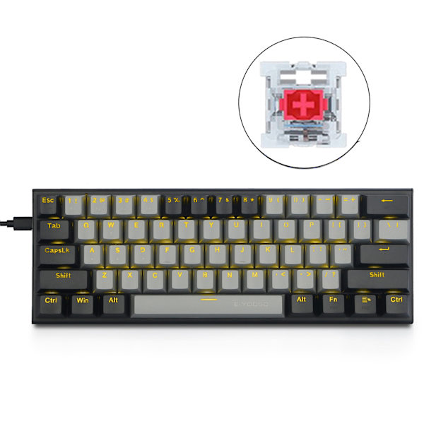 Z-11 60% Mekaniskt Tangentbord USB Kabelansluten Solid & 18 LED Bakgrundsbelyst Axis Gaming Mekaniskt Tangentbord 61 Tangenter Optiska Brytare
