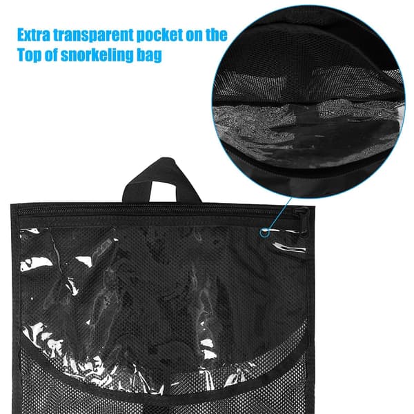 Snabbtorkande dykutrustningsväska i mesh för förvaring av snorkelutrustning, tålig