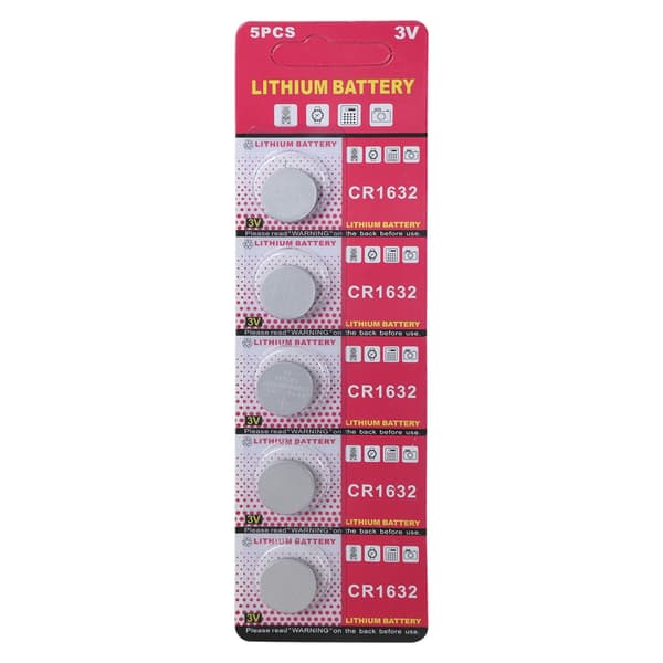 5 st CR1632 Batterier 3V Kapacitet Säkerhetsbatteri Knappcell Litium