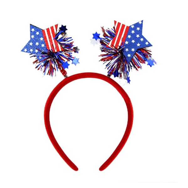 4 juli Hair Hoop Huvudbonader för Independence Day Pannband Amerikanska flaggor Head Boppers American Theme Independence Day 16