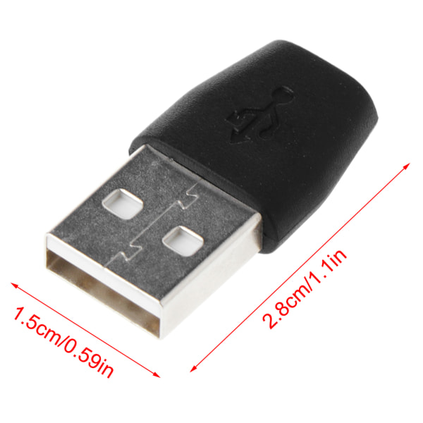 USB 2.0 Hane till Micro USB Female Adapter Converter för dataöverföring och laddning White