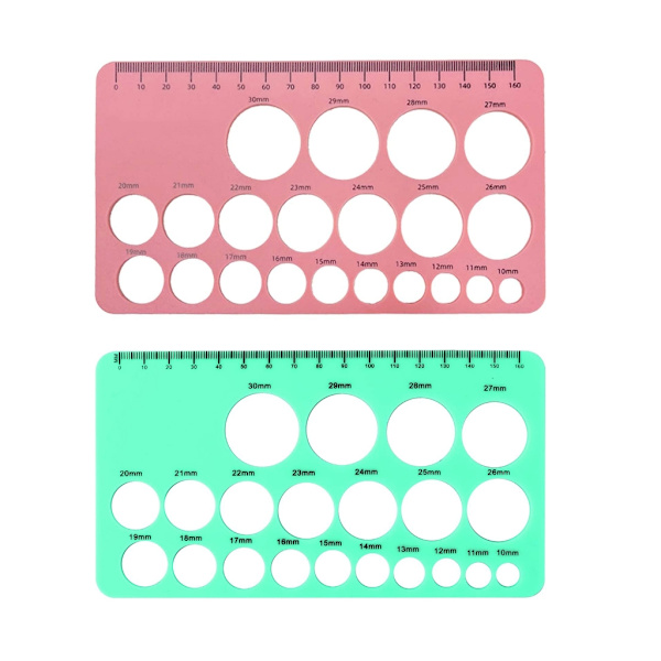 2x Nippellinjal för fläns Silikon Nippellinjalsats Set Mät Mjuk bröstpump storleksverktyg för flänsstorlek
