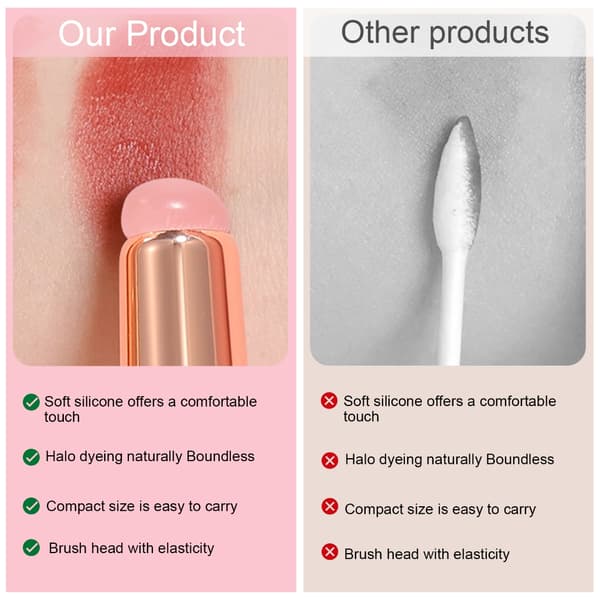 Silikone læbebørste Concealer Makeupbørster Rundhovedet læbestiftapplikator
