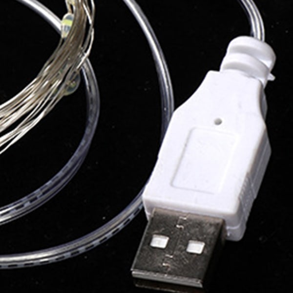 Vattentät Garland Fairy String Lamp Silver Wire Nattljus USB driven för 3m C
