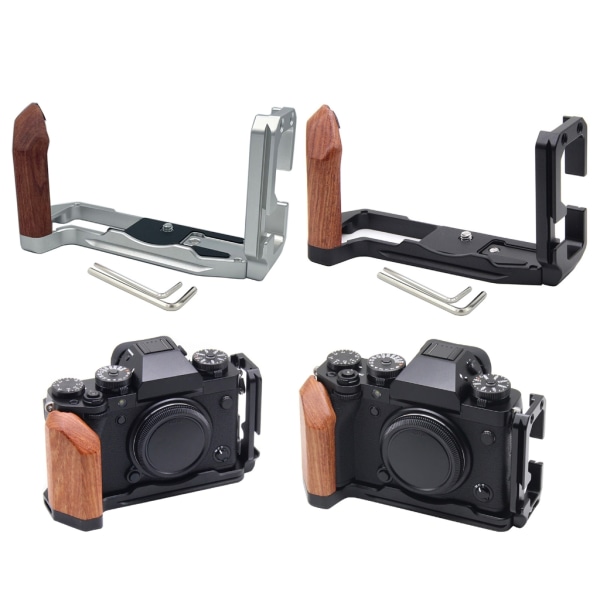 Kameraburriggar för X-T5 Case med L-Shape Grip Snabbkopplingsplatta Fästestabilisator för X-T5 kamera Black