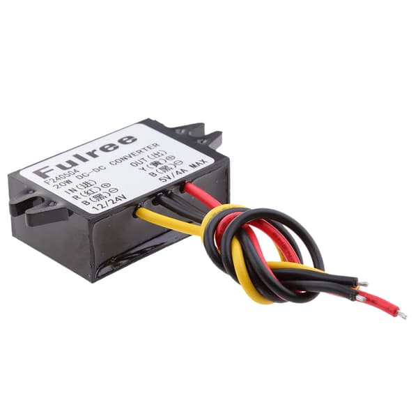 12V 24V til 5V 4A 20W DC-omformer Step Down Regulator Bil LED Strømforsyning