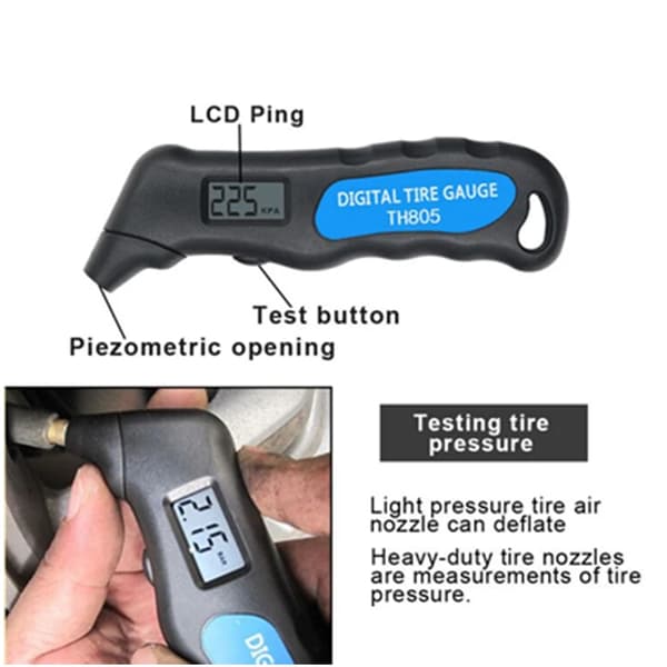 TH805 Däcktrycksmätare PSI Digital Bil Däck Lufttrycksövervakningssystem TPMS Testverktyg Lastbil Motorcykel