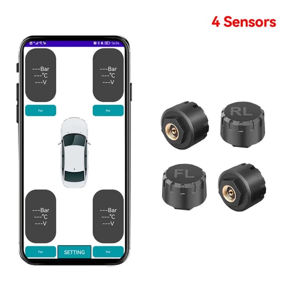 Däcktryckssensorer Motorcykel TPMS Bluetooth-kompatibelt Däcktrycksövervakningssystem Extern Sensor Android/IOS Bil TMPS