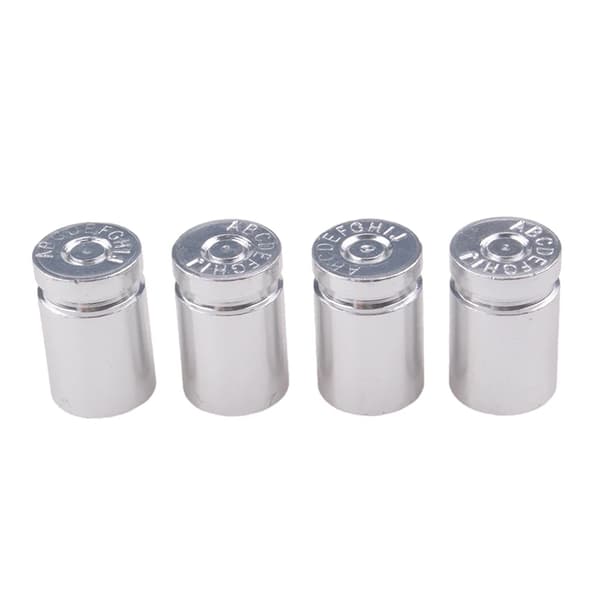 4 st Bullet shell Universal Bil Hjul Däck Ventilkåpor, Däckfälg Stam Skydd, Aluminiumlegering Bil Styling Delar Tillbehör